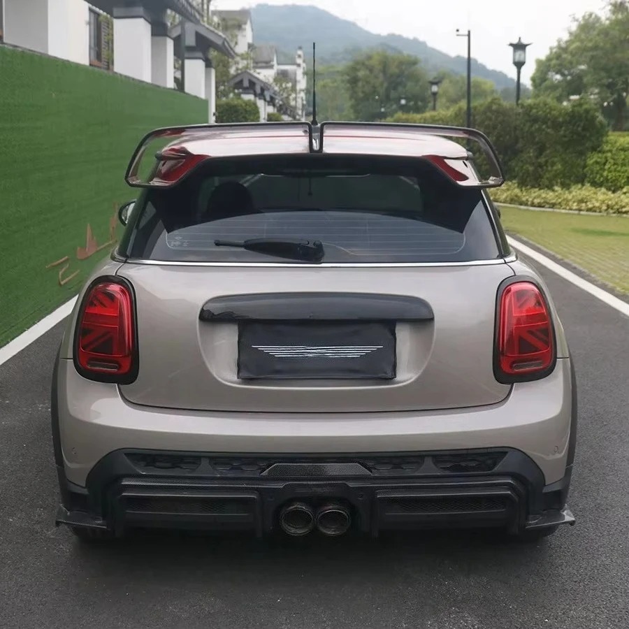 AG Style Carbon Fiber 3-Piece Rear Diffuser Set for MINI JCW F55 F56 F57 Perfect Fit with Exhaust Bumper Cut-Outs New Condition